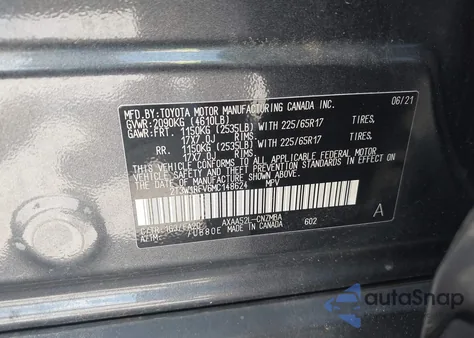 2021 Toyota Rav4 Xle z USA, uszkodzony, nr VIN 2T3W1RFV6MC148624